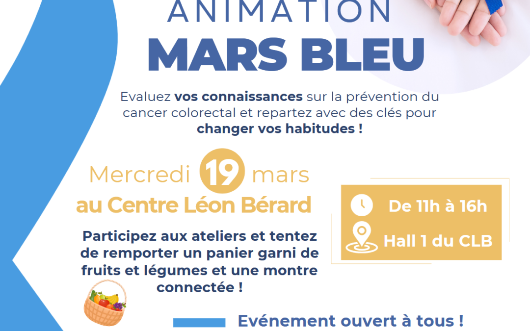 Retrouvez-nous le 19 mars 2025 de 11h à 16h au Centre Léon Bérard et participez à des ateliers autour du cancer colorectal